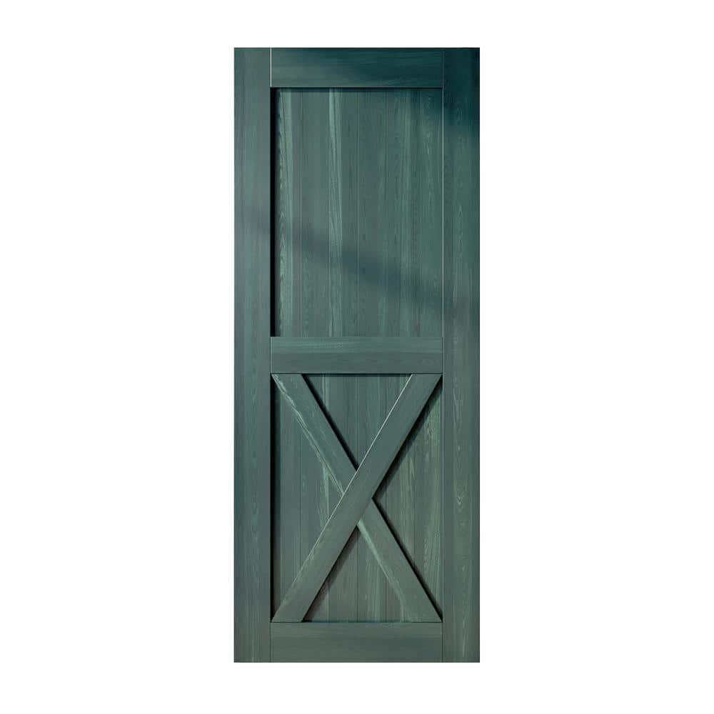 36 in. x 84 in. X-Frame Royal Pine Solid Natural Pine Wood Panel Interior Sliding Barn Door Slab with Frame price history on PriceWatchPro