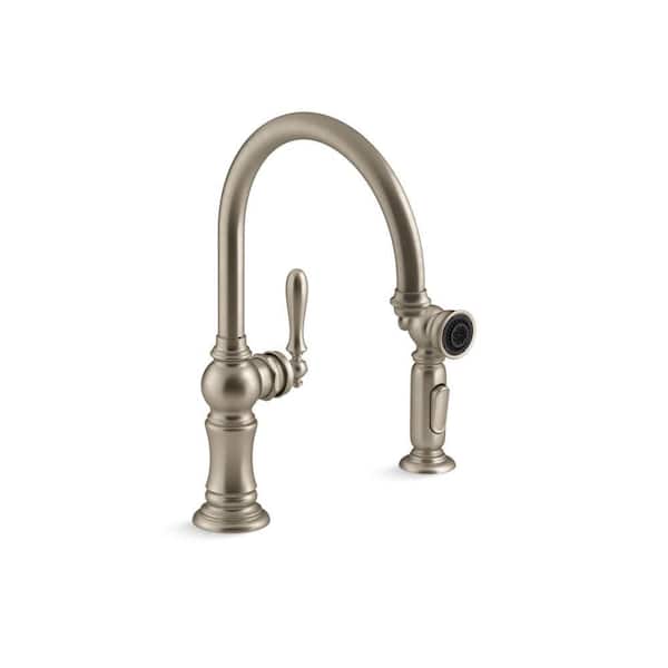 KOHLER Artifacts Single-Handle Standard Kitchen Faucet in Vibrant Brushed Bronze