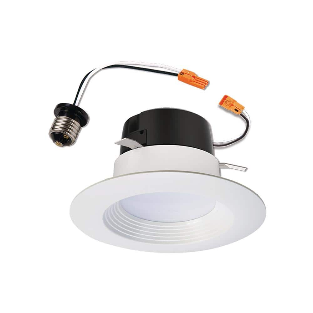 HALO LT 4 in. 5000K Integrated LED White Recessed Ceiling Light Retrofit Trim Daylight LT460WH6950R The Home Depot