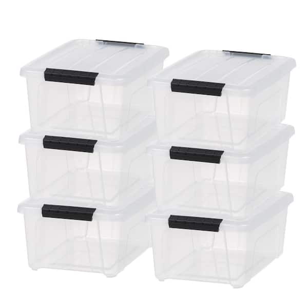 13.5 Qt./3.4 Gal. Buckled Clear Box, Clear (6-Pack)