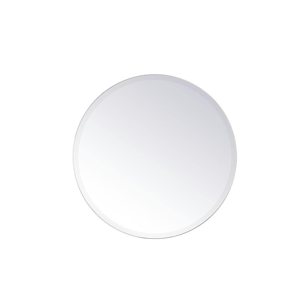 Medium Round Clear Contemporary Mirror (24 in. H x 24 in. W)