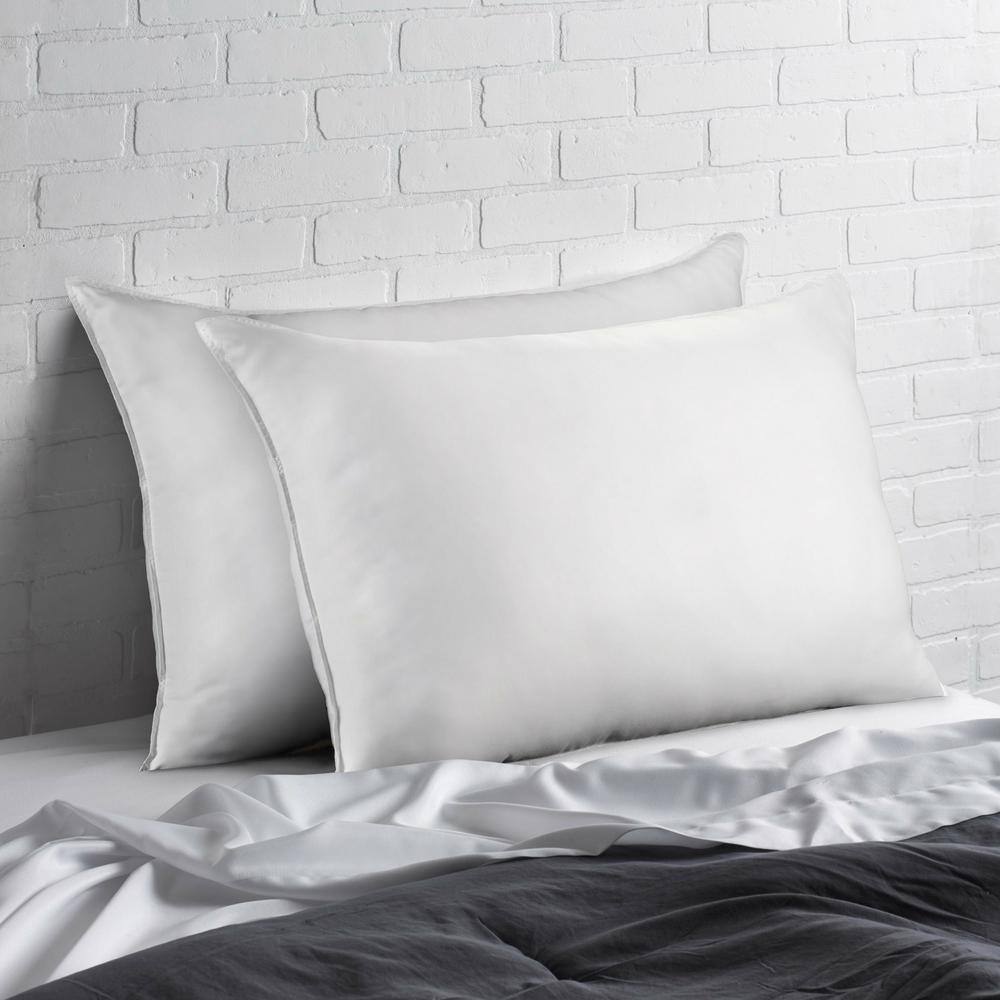 White Hypoallergenic Polyester King Stomach Sleeper Pillow Set
