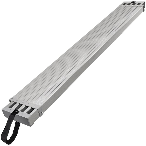 SKYSHALO Telescoping Aluminum Work Plank, 9-15 ft. 500lb. Capacity, 12.5 in. Width Aluminum Scaffold Plank