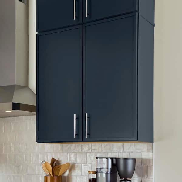 Leyton 36 in. W x 12 in. D x 30 in. H Ready to Assemble Plywood Slim Shaker Wall Kitchen Cabinet in Ink Blue