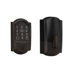 Camelot Aged Bronze Electronic Encode Plus Smart WiFi Deadbolt with Alarm