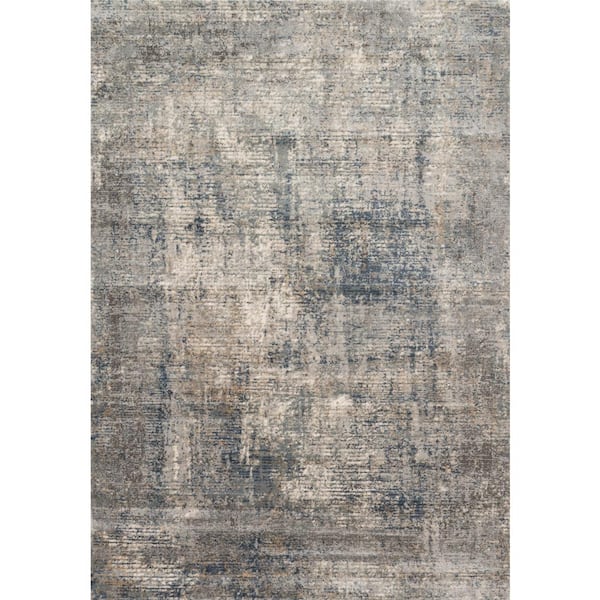 LOLOI II Teagan Denim/Slate 3 ft. 4 in. x 5 ft. 7 in. Modern Abstract Area Rug