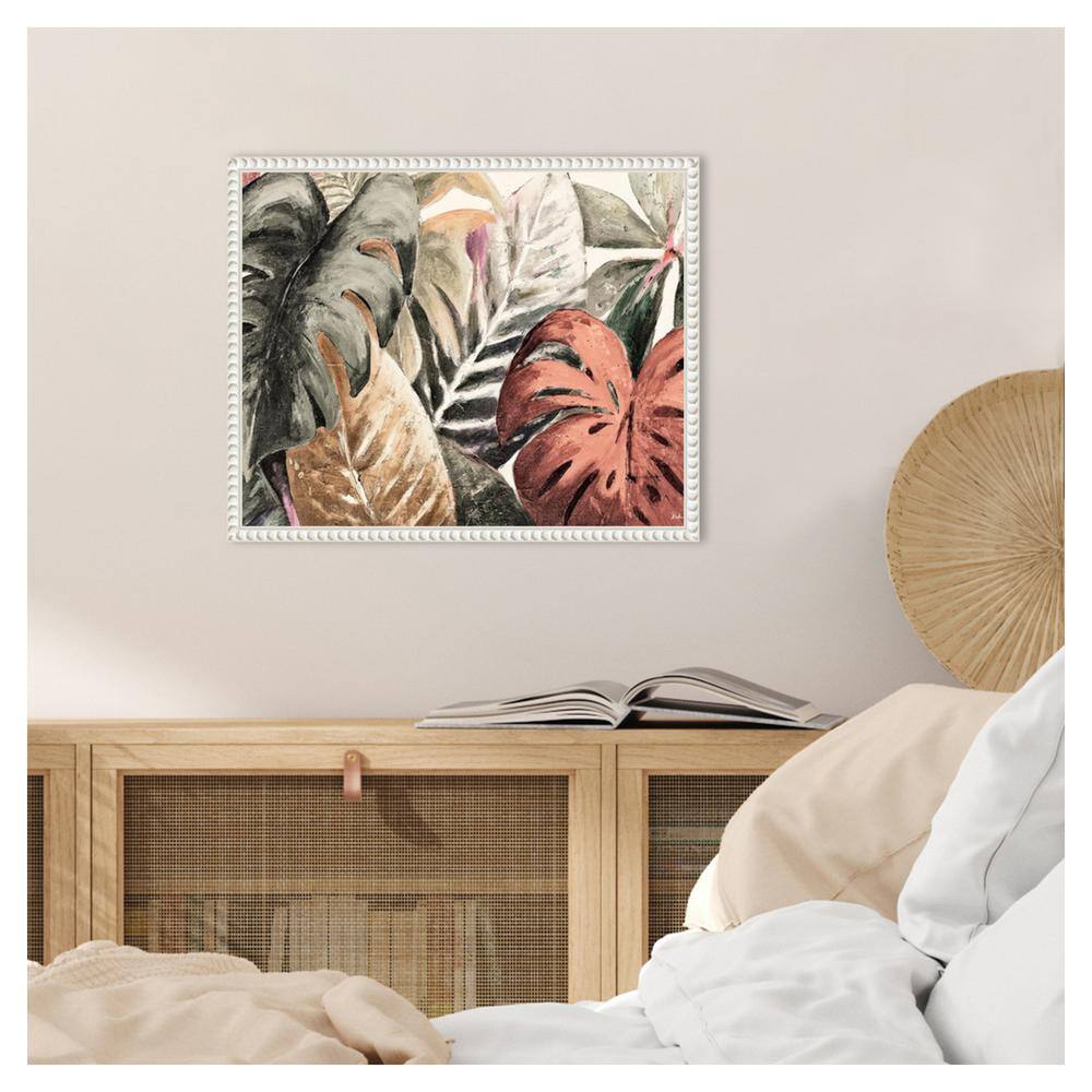 Boho-Chic Botanical Canvas Print with Beaded Frame
