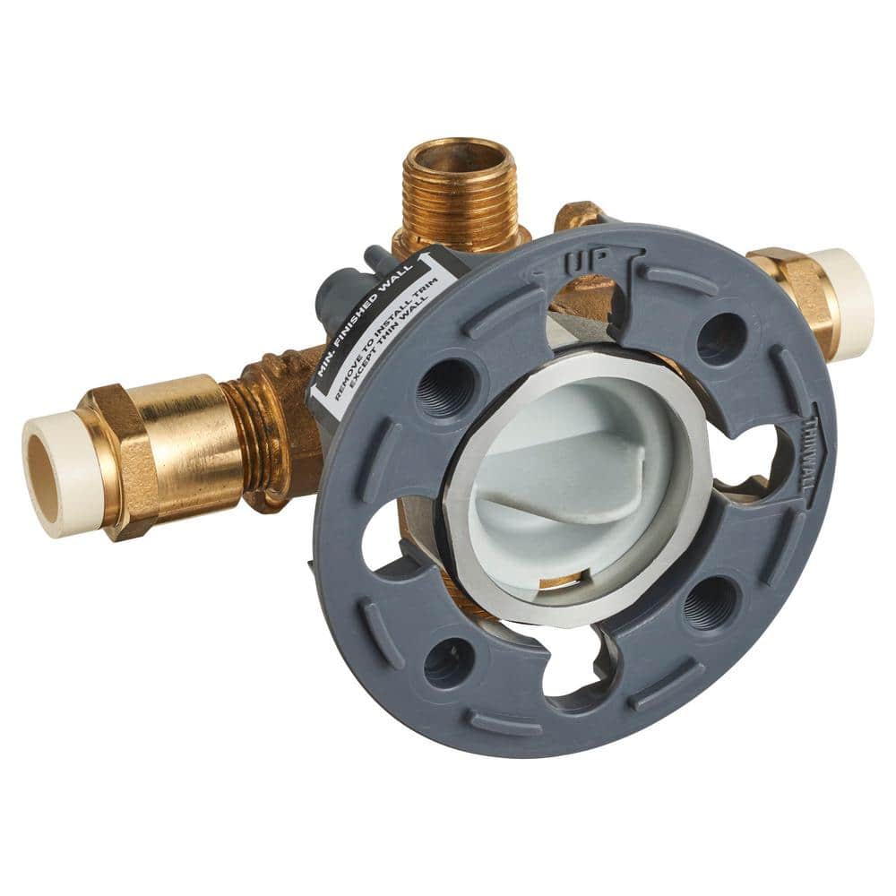 Universal Brass Shower Rough-In Valve with CPVC Inlets