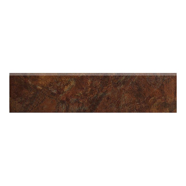 Marazzi Imperial Slate 3 in. x 12 in. Rust Ceramic Bullnose Floor and Wall Tile