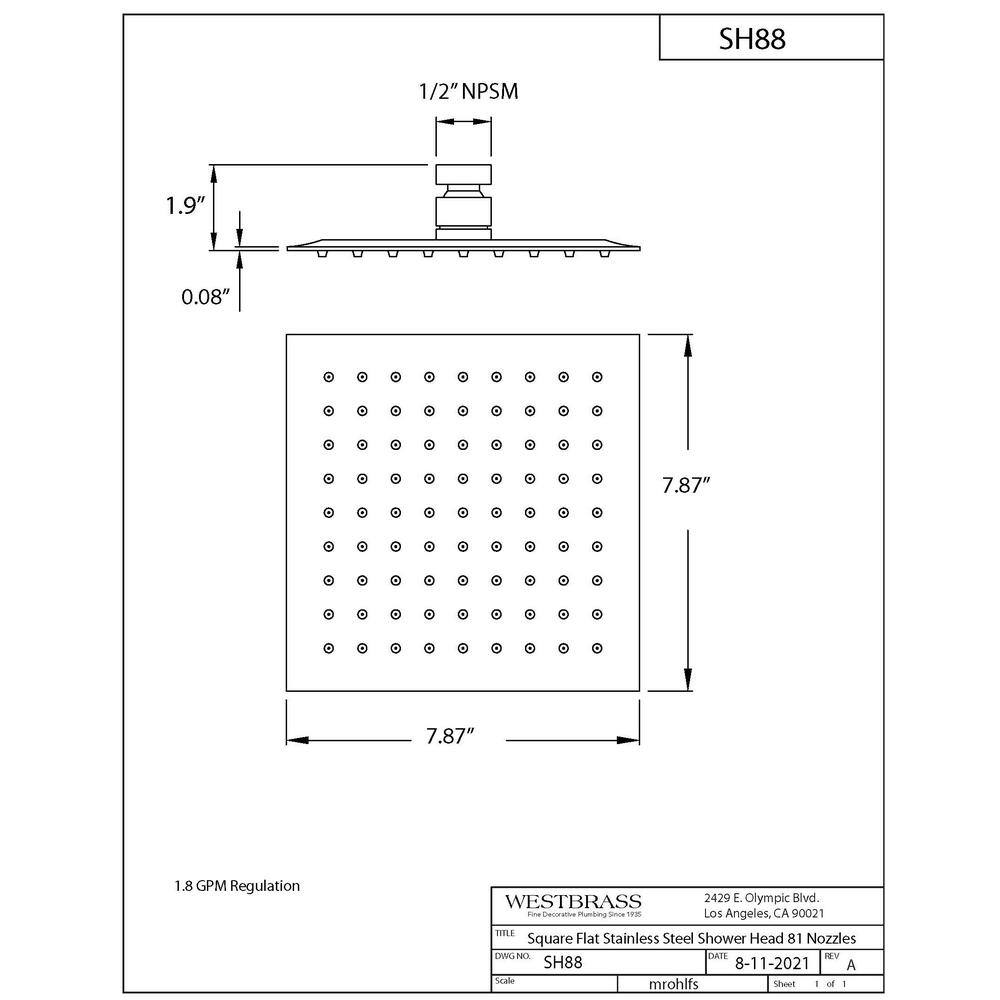 Large Matte Black Stainless Steel Square Rain Shower Head