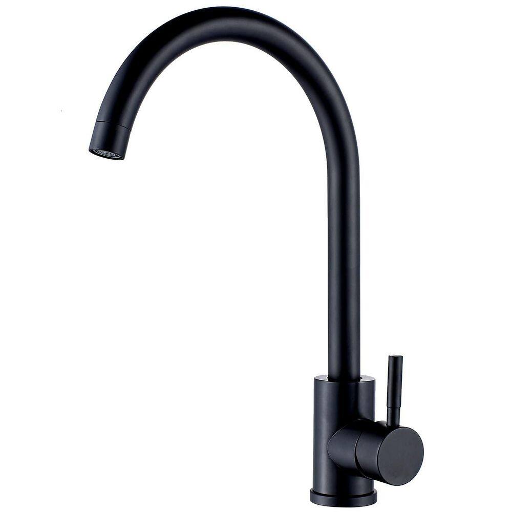 13.3 in. H Single Handle Deck Mount Standard Kitchen Faucet 1 Hole in Matte Black price history on PriceWatchPro