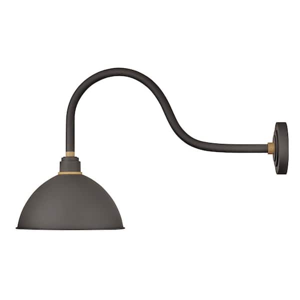 HINKLEY Foundry 1-Light Museum Bronze Outdoor Gooseneck Barn Light Wall Sconce