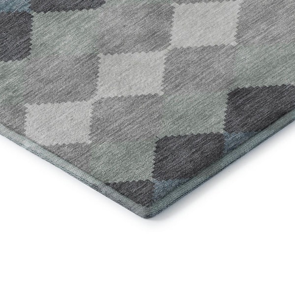 Mayfield Premium Machine Washable Abstract AMF1007 Gray 5 ft. x 7 ft. 6 in. Area Rug