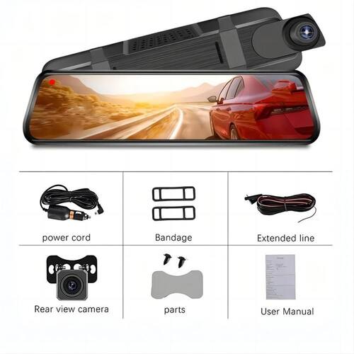 Full HD Mirror Dashcam with Rear Camera, Loop Recording and G-Sensor Home