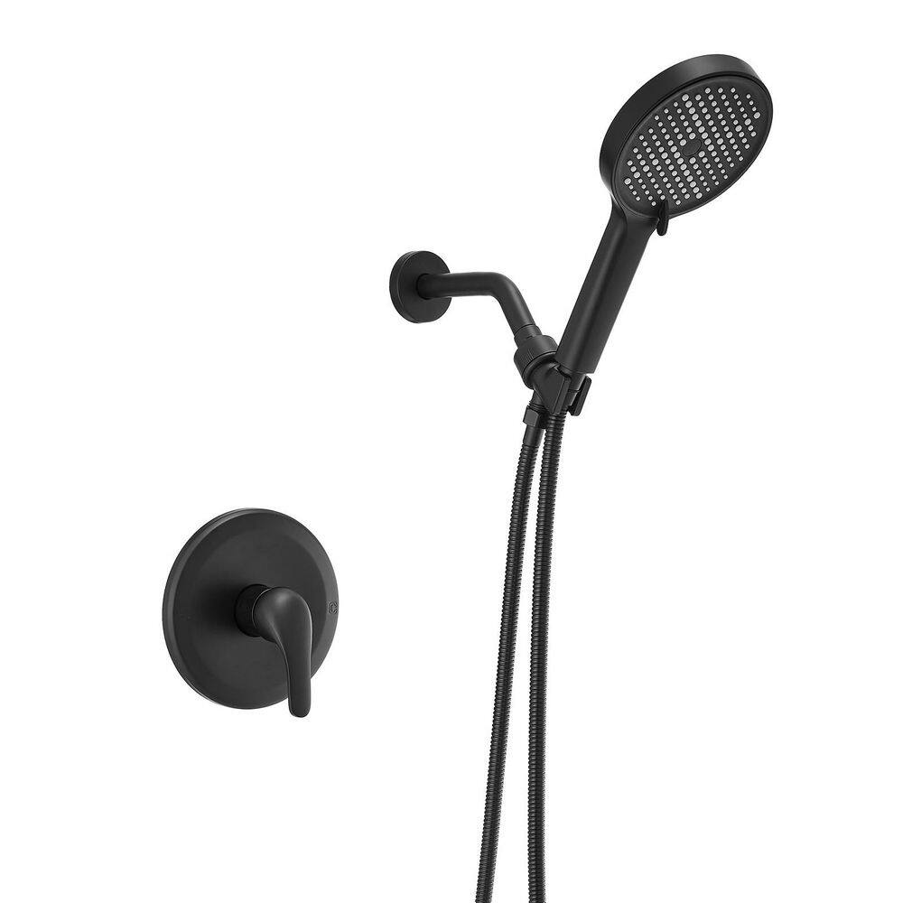 Single Handle 1-Spray Shower Faucet 1. 8 GPM, Wall Mount 3 Functions Hand Shower in Matte Black Valve Included price history on PriceWatchPro