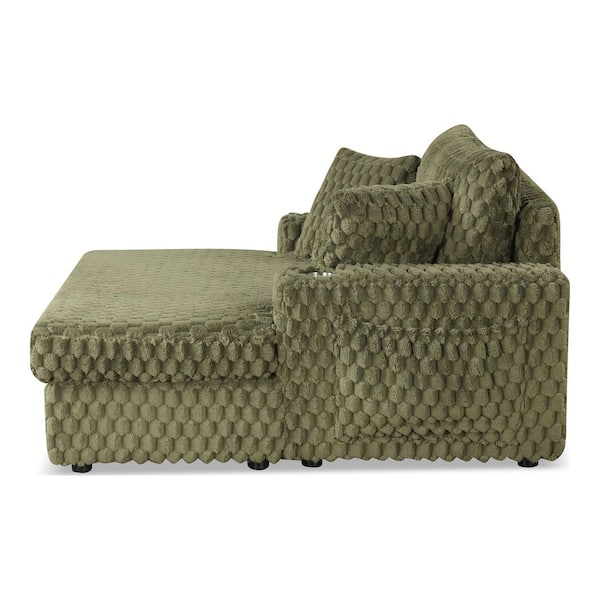 Furniture of America Nattel Olive Green Chenille Cushion Back and
