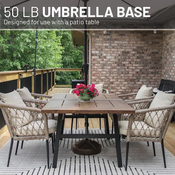 Pellebant 45lbs Patio Umbrella Base - Heavy Duty Outdoor Patio Market Umbrella Stand White
