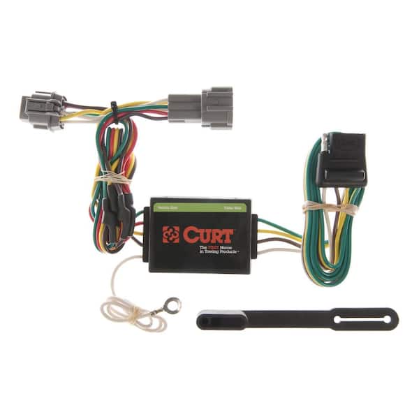 CURT Custom Vehicle-Trailer Wiring Harness, 4-Way Flat, Select Nissan Frontier, Quest, Mercury Villager, Quick T-Connector