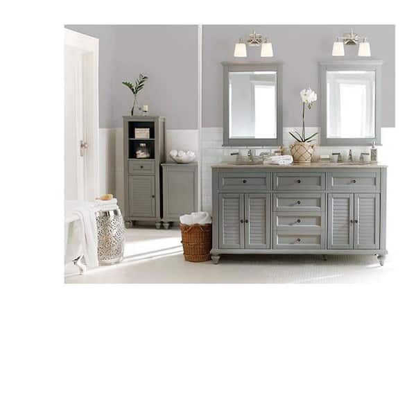 Hamilton 24 in. W x 32 in. H Rectangular Wood Framed Wall Bathroom Vanity Mirror in Seaglass