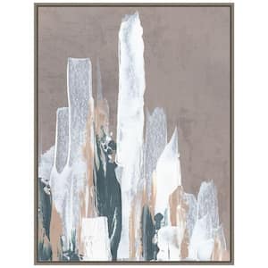 Shape of Form II" by JL Design 1-Piece Canvas Transfer Floater Frame Abstract Art Print 30 in. x 23 in.