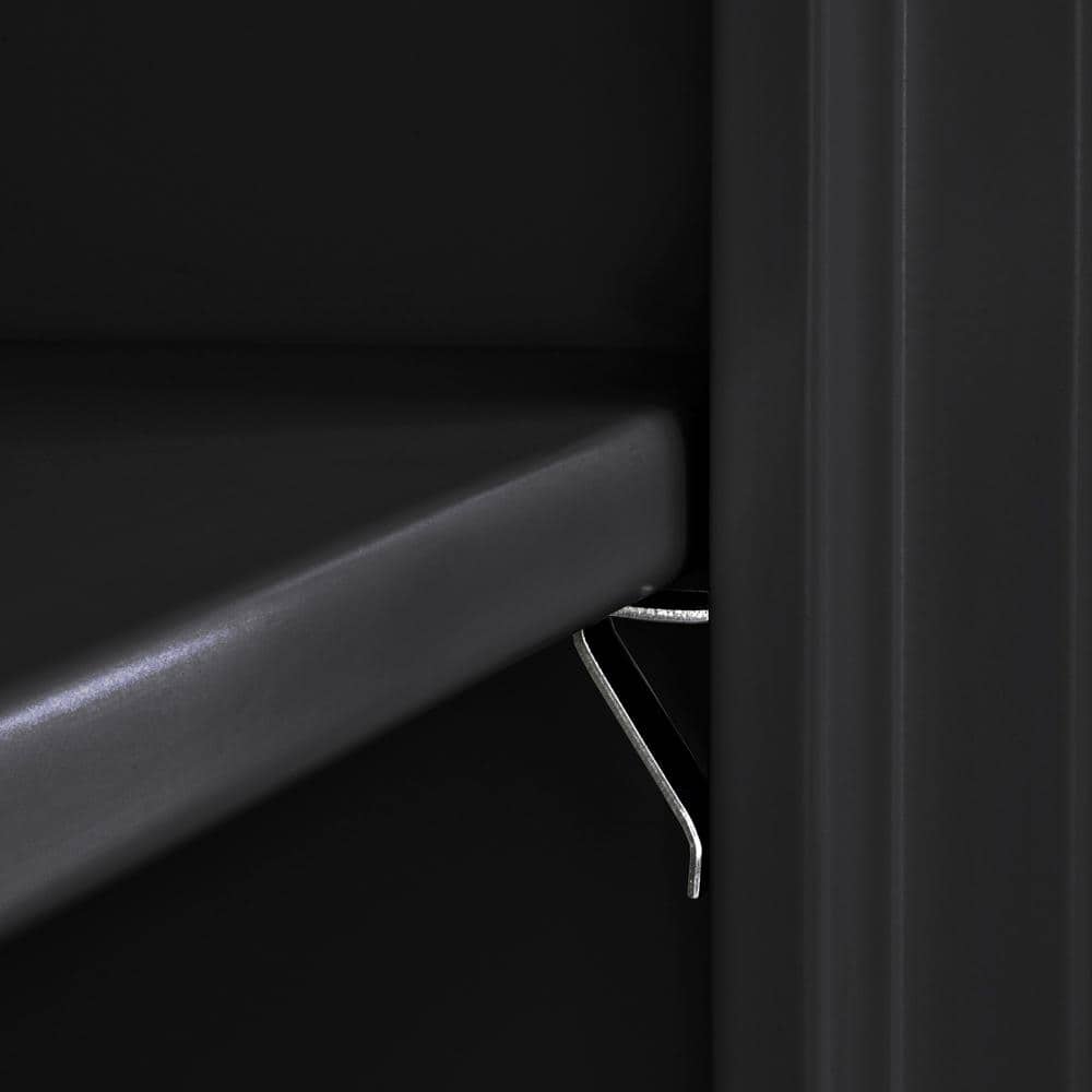 Black Steel Freestanding Lockable Cabinet with Adjustable Shelving