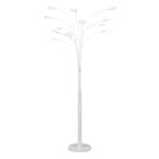 ARTIVA 84 in. Matte White Quan Money Tree 12 Arch LED Floor Lamp ...