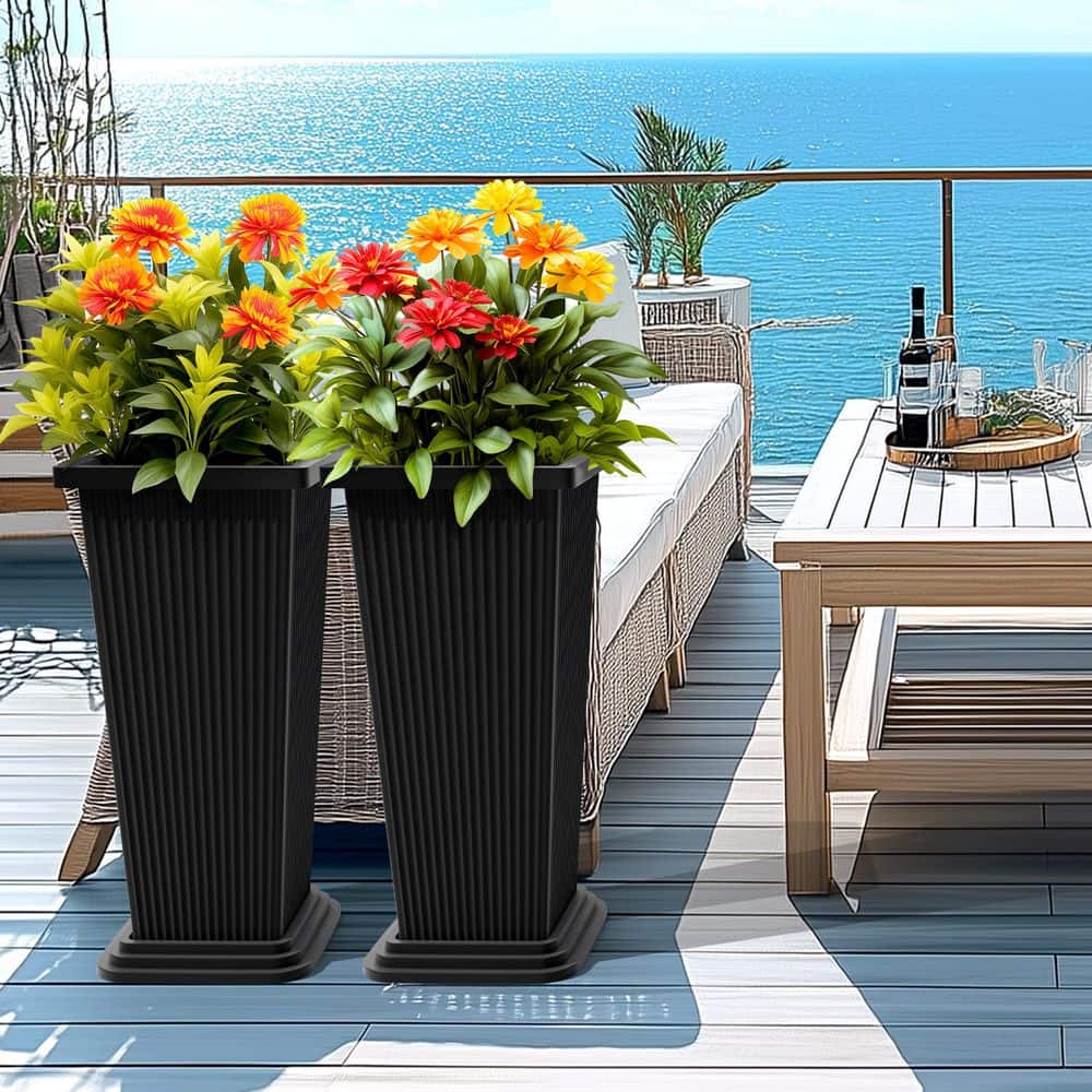 24 in. Tall Black Planter Pot (2-Pack) price history on PriceWatchPro