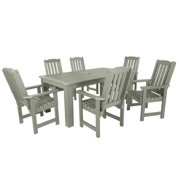 Highwood Lehigh 7-Piece Rectangular Plastic Outdoor Dining Set 72 in. x 42 in.