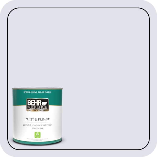 BEHR PREMIUM PLUS 1 qt. #M550-1 White Lavender Semi-Gloss Enamel Low Odor Interior Paint & Primer