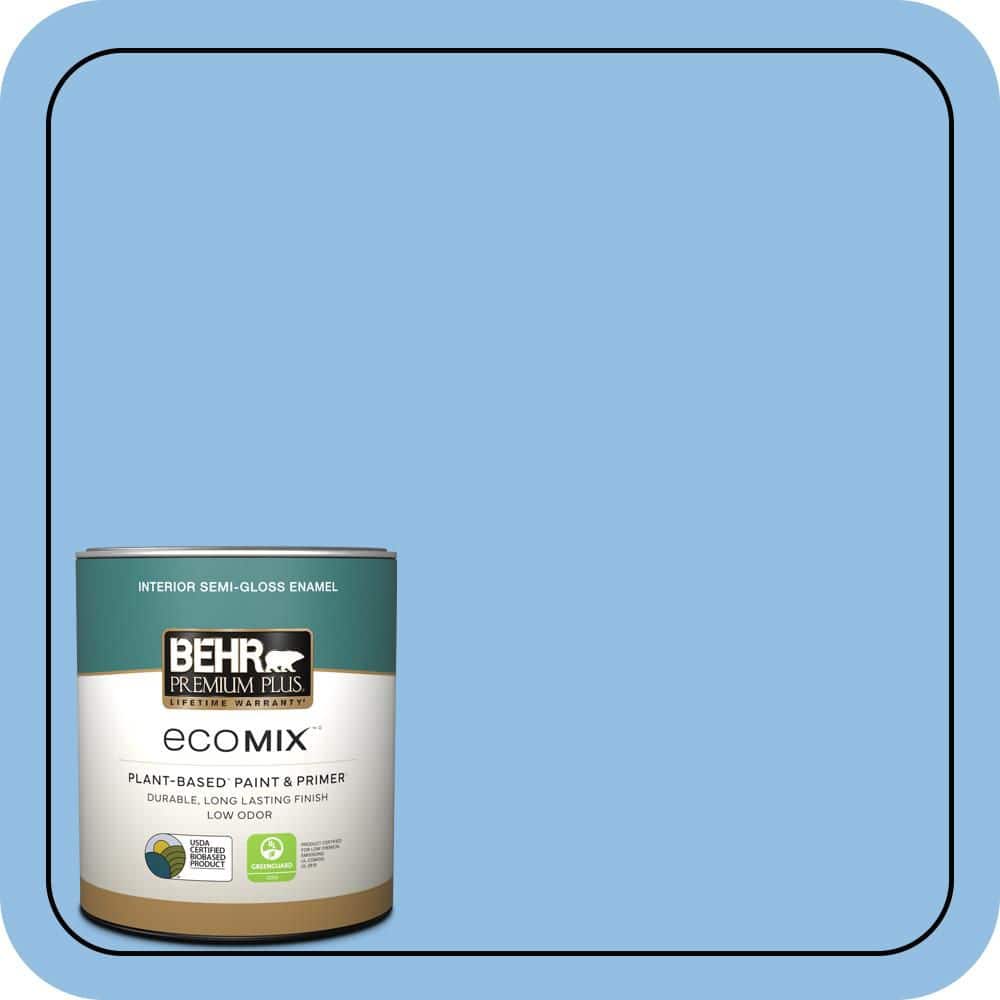 1 qt. #P520-3 Toile Blue Semi-Gloss Enamel EcoMix Plant-Based Interior Paint & Primer price history on PriceWatchPro