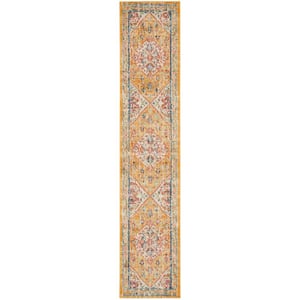 Passion Ivory/Yellow 2 ft. x 10 ft. Persian Medallion Transitional Kitchen Runner Area Rug