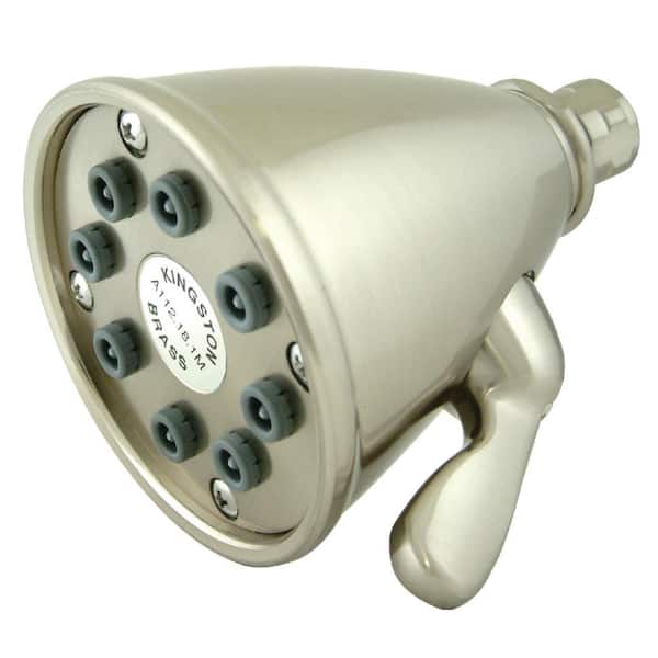 Kingston Brass 3-Spray 3.6 in. Single Wall Mount Fixed Shower Head in Brushed Nickel