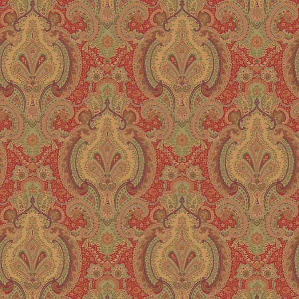 The Wallpaper Company 8 in. x 10 in. Carnelian Europa Wallpaper Sample-DISCONTINUED
