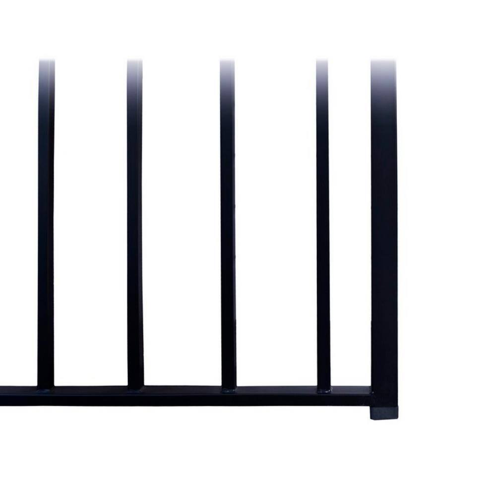 Madrid Style Black Steel Garden Fence Panels, 8 x 5 Feet, Set of 2