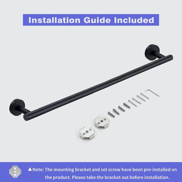 Black Towel Rack With Shelf - 24 Inch Wall Mounted, Foldable, 5 Sliding Hooks, Drilling Or Adhesive Installation, For Bathroom, Laundry - View #2