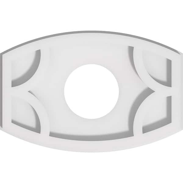 Ekena Millwork 1 in. P X 10 in. W X 6-5/8 in. H X 3 in. ID Kailey Architectural Grade PVC Contemporary Ceiling Medallion
