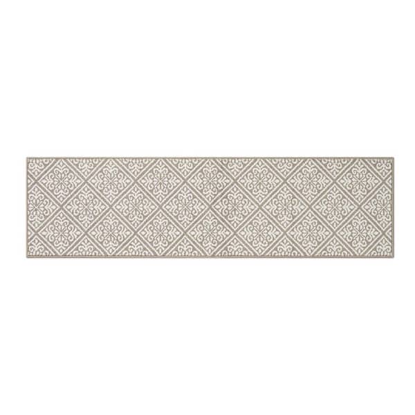 Austell 2-Tone Linen/Ivory 2 ft. x 8 ft. Geometric Polypropylene Runner Rug
