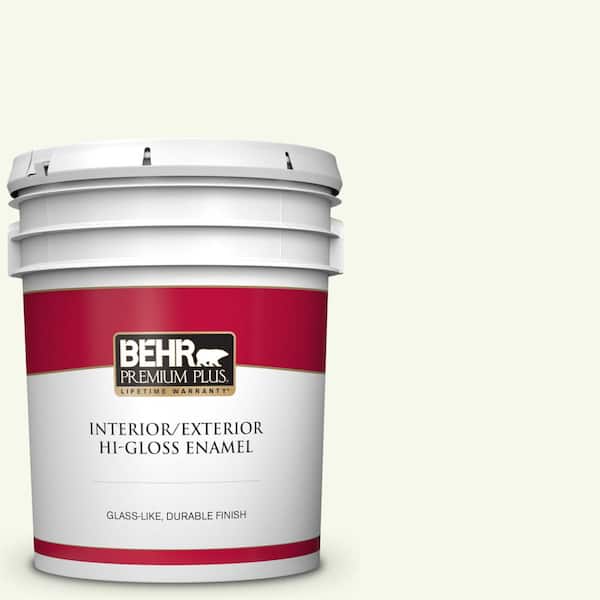 BEHR PREMIUM PLUS 5 gal. #BXC-29 Stately White Hi-Gloss Enamel Interior/Exterior Paint