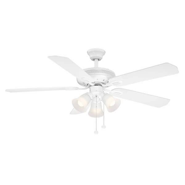 Hampton Bay Glendale 52 In Led Indoor White Ceiling Fan With Light Kit Ag524 Wh - What Size Light Bulb For Hampton Bay Ceiling Fan