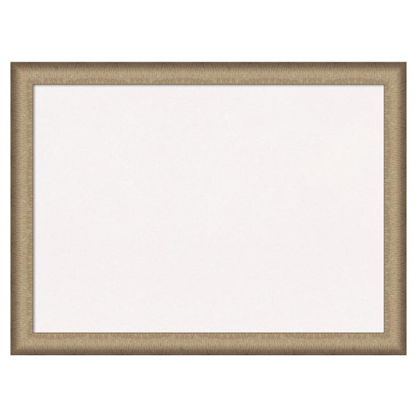 Amanti Art Elegant Brushed Bronze Narrow White Corkboard 31 in. x 23 in. Bulletin Board Memo Board