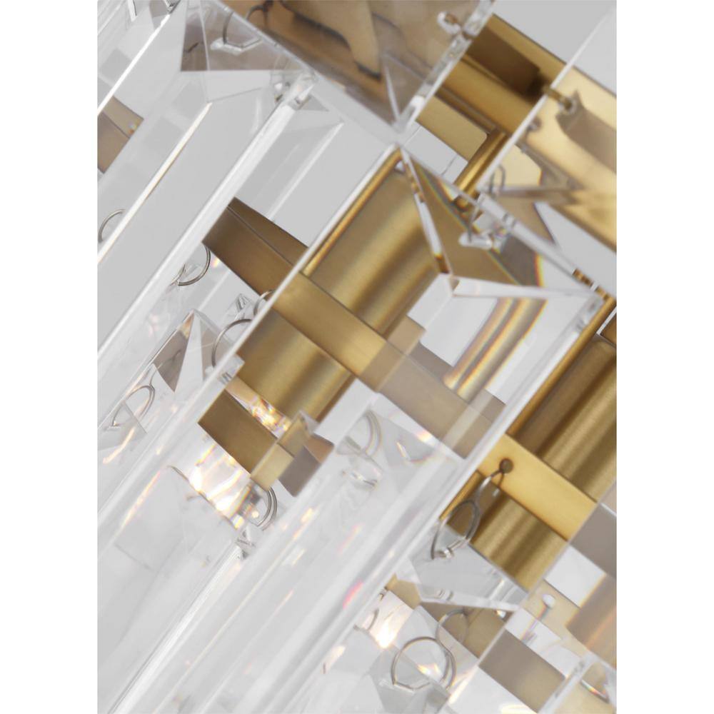 Arden Burnished Brass and Crystal 4-Light Chandelier