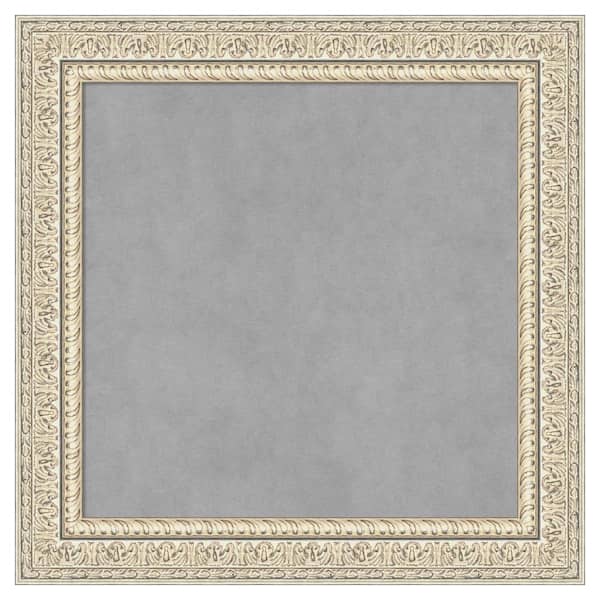 Amanti Art Fair Baroque Cream 25 in. x 25 in. Framed Magnetic Board
