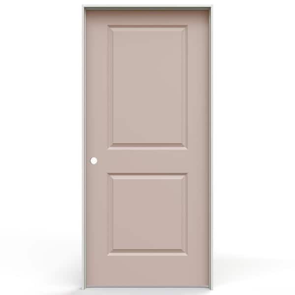 36 in. x 80 in. Carrara 2 Panel Square Right-Handed Solid Core Blush Molded Composite Single Prehung Interior Door