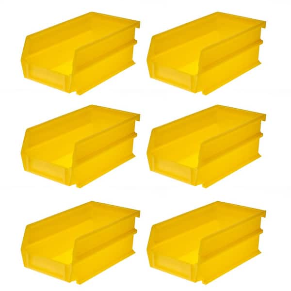Triton Products LocBin 7-3/8 in. L x 4-1/8 in. W x 3 in. H Yellow Tool Storage Bin, (6-Pack)