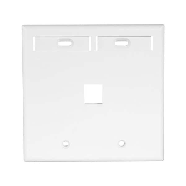 Leviton White 2-Gang Audio/Video Wall Plate (1-Pack)