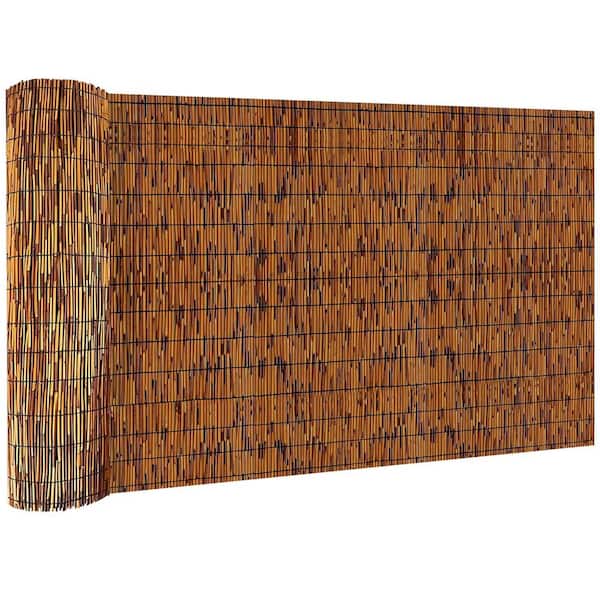 4 ft. x 16 ft. Polymer Brown Reed Fencing Rolls, High Roll Reed Screen for Balcony, Patio, Garden and Backyard