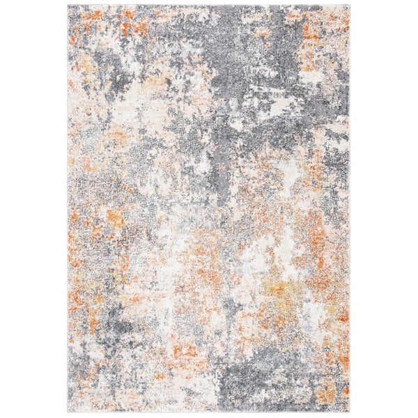 SAFAVIEH Aston Gray/Gold Doormat 3 ft. x 5 ft. Distressed Geometric Area Rug