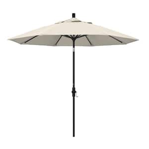 9 ft. Aluminum Collar Tilt Patio Umbrella in Antique Beige Olefin