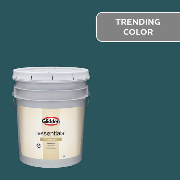 Glidden Essentials 5 gal. PPG1148-7 Deep Emerald Satin Exterior Paint