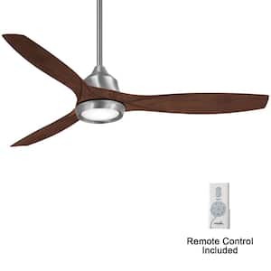 Skyhawk 60 in. Integrated LED Indoor Brushed Nickel Ceiling Fan with Light Kit and Remote Control